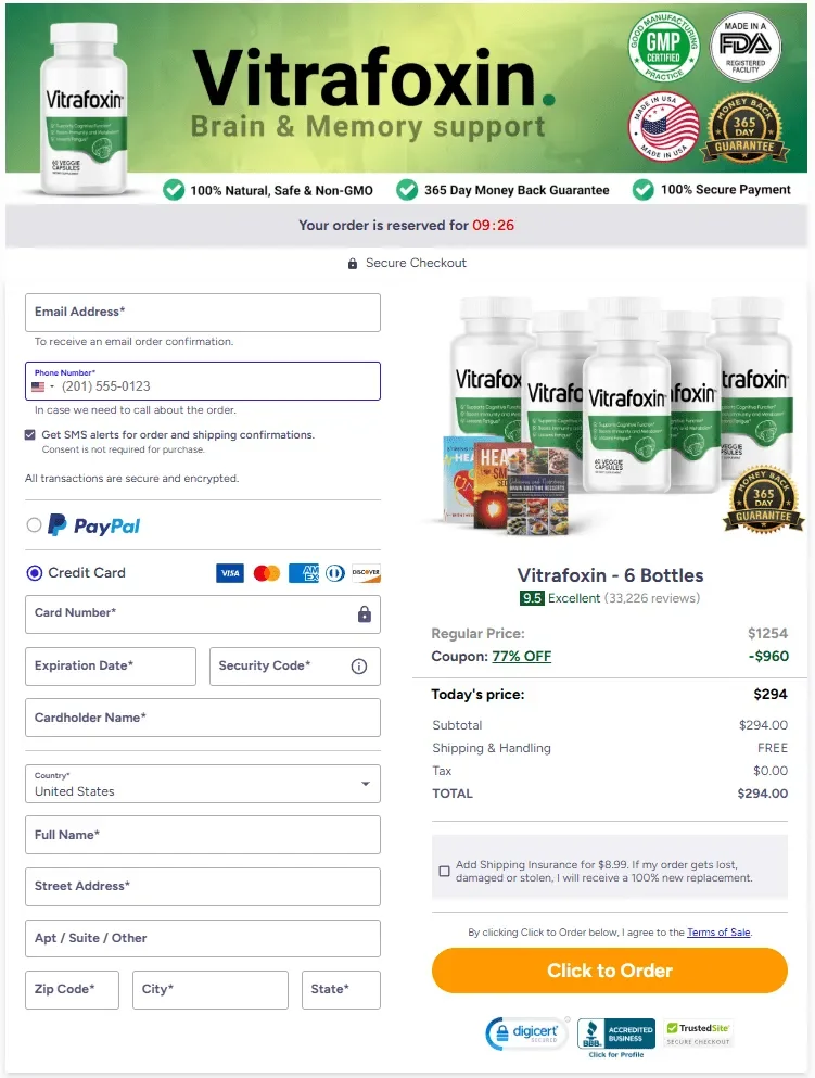 Vitrafoxin order page